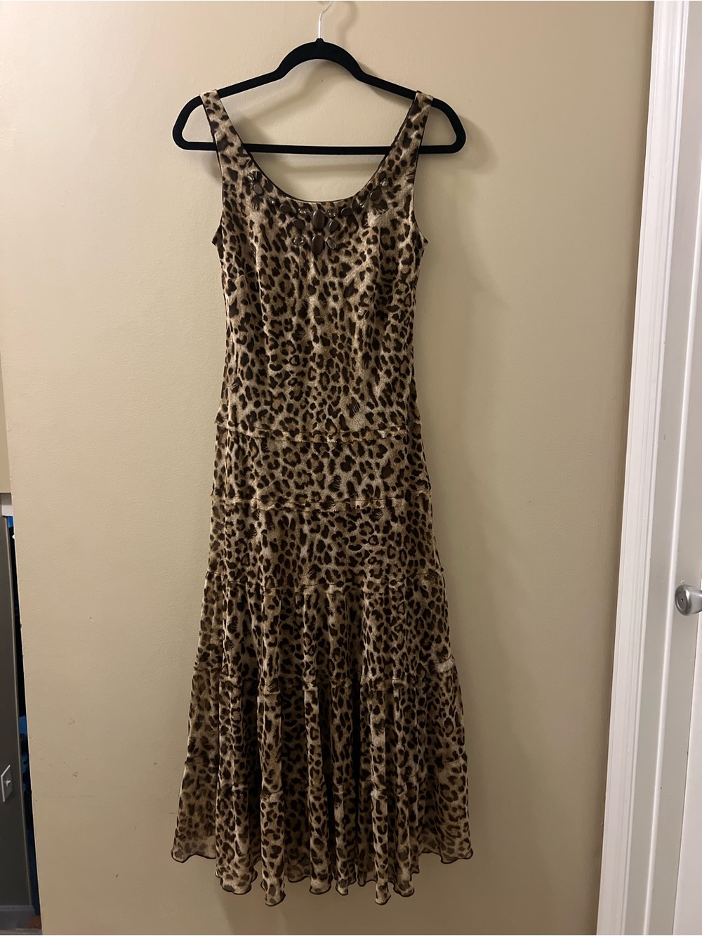 Jessica Howard Leopard Print Sleeveless Maxi Dress - Brown & Black